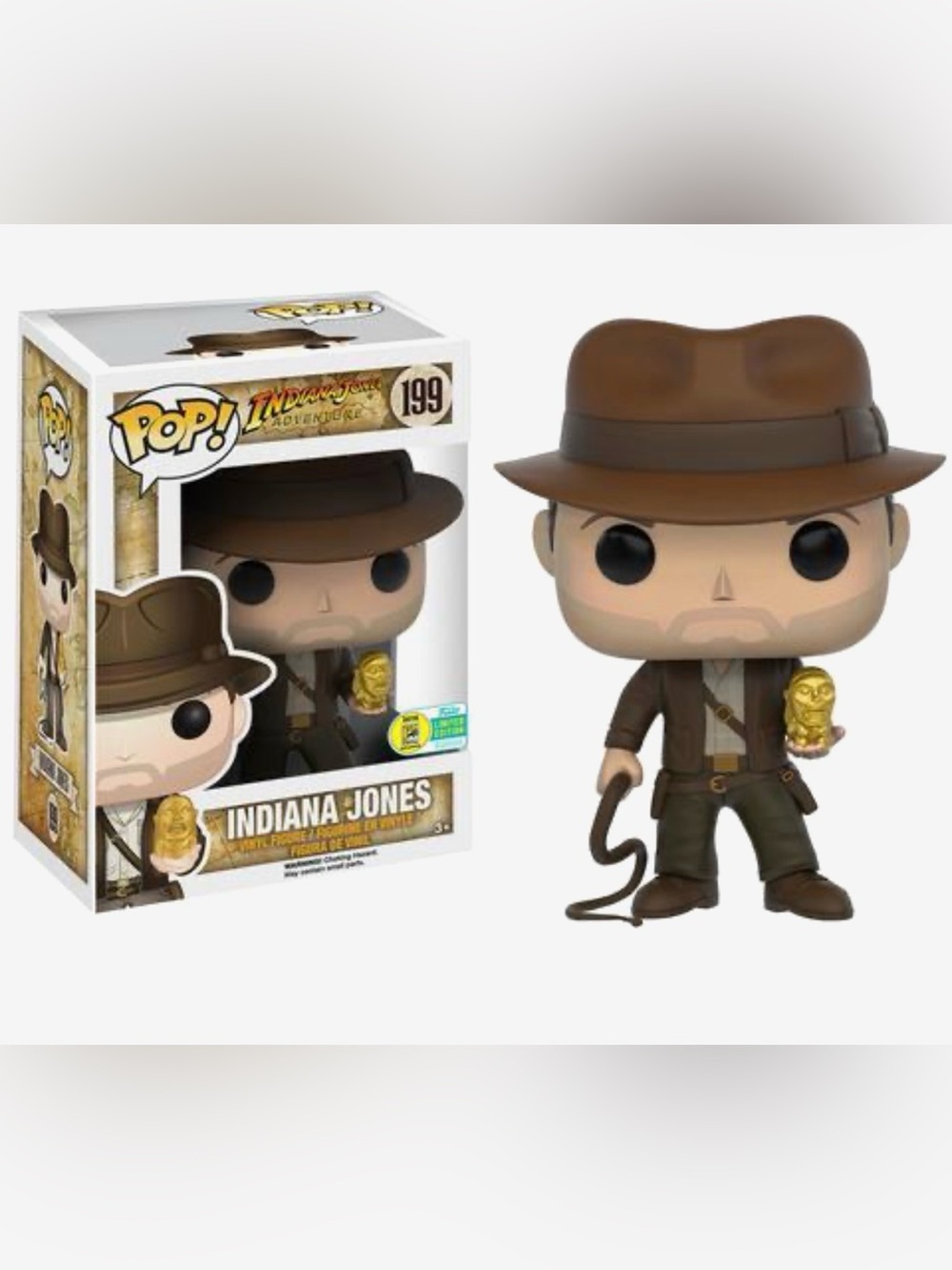 Funko Pop! Indiana Jones #199 SDCC 2016 Exclusive Golden Idol – Rare/Vaulted